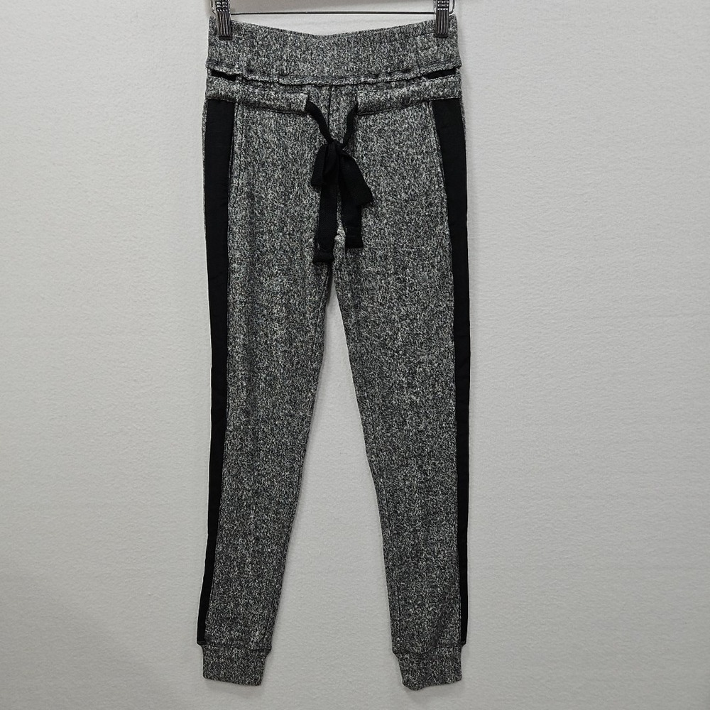 The Kooples Sport Womens 1 US S Elastic Waist Tapered Leg Jogger Pant Gray Black